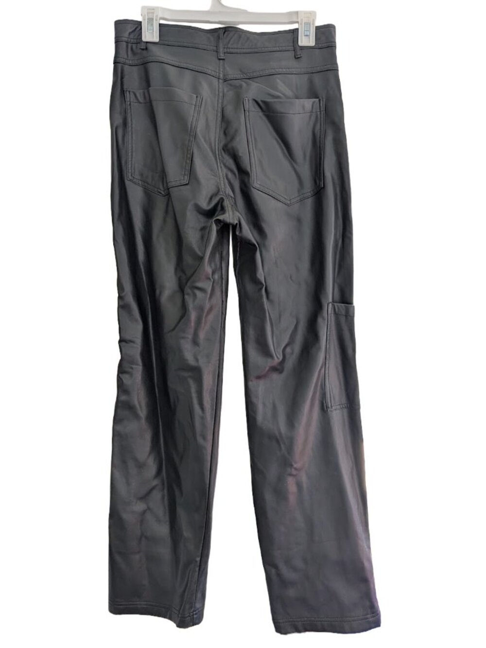 Zara Faux Leather High Waisted Wide Leg Cargo Pants - Picture 5 of 6